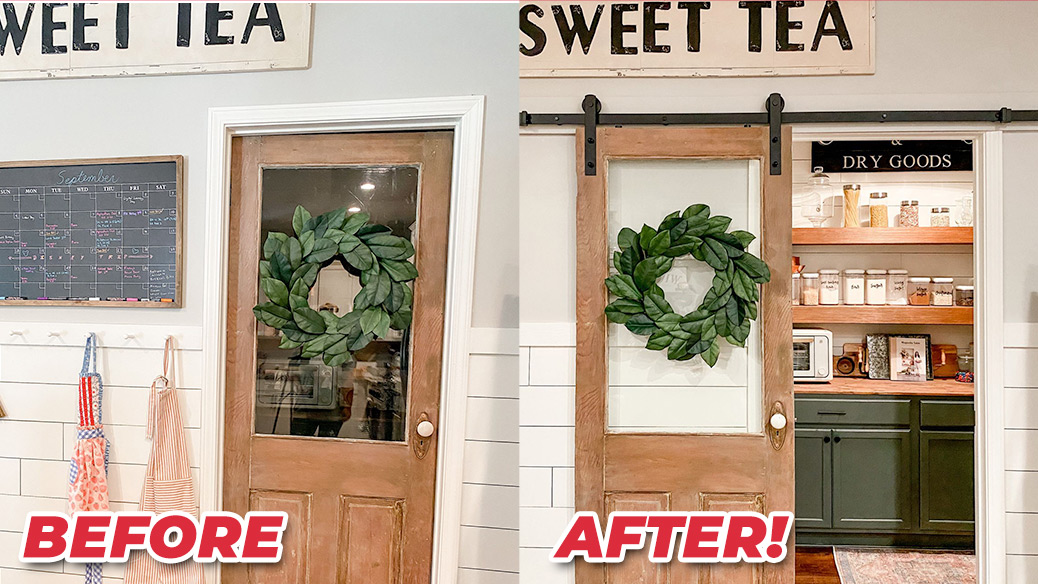 Before and after pantry door